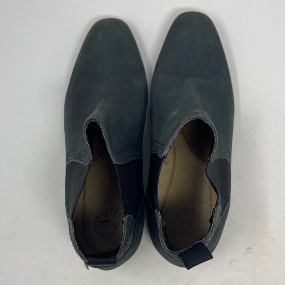 ASOS Boots Mens 6 Chelsea Navy Nubuck Leather Elastic Sides Heel Grip Tread Tab - Picture 5 of 14